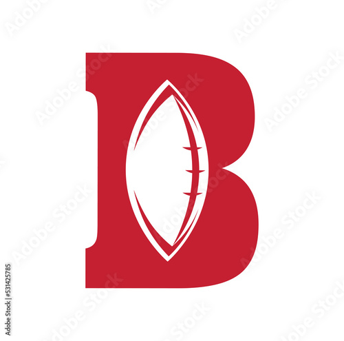 Abstract Rugby Team Logo with letter B, American football logo.