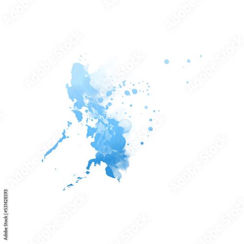 Country map watercolor sublimation background on white background. Philippines
