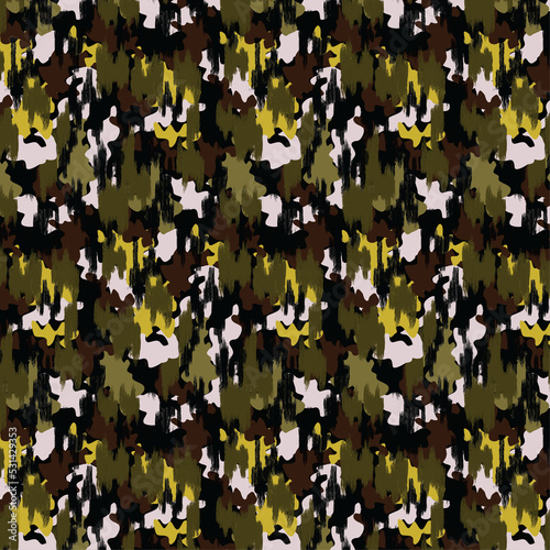 Camouflage + ikate seamless editable pattern (Ready to print) photo