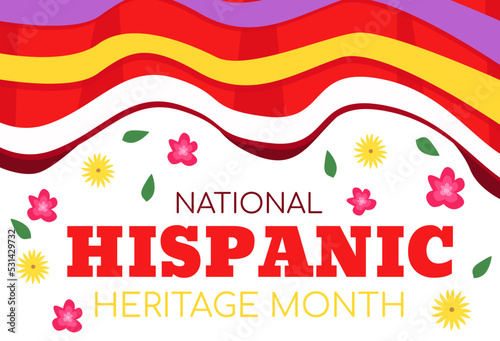 National Hispanic Heritage Month in United States. Latin American and Hispanic ethnicity culture. 