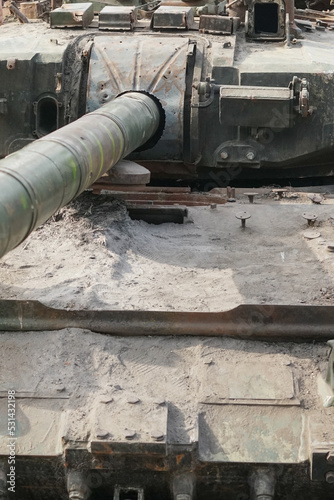 Destroyed military equipment of the Russian army in the war with Ukraine.