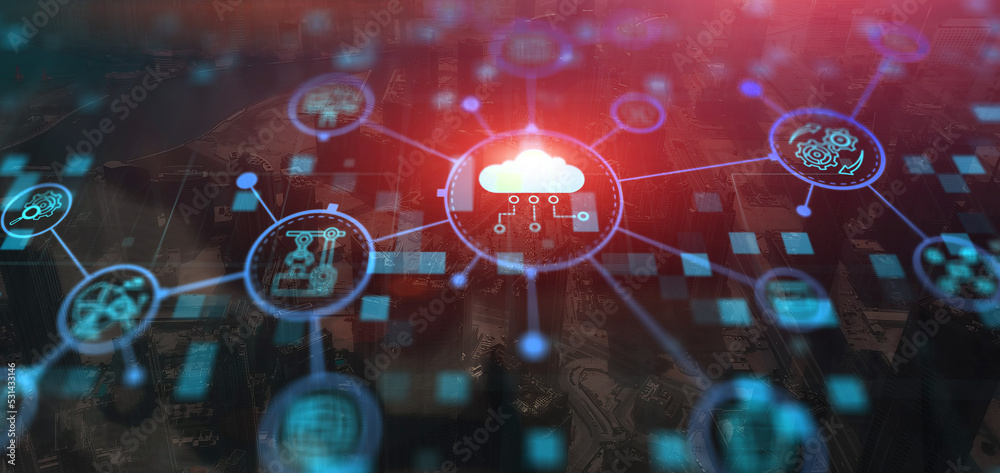 Smart industry concept. Automation and data exchange in manufacturing technologies Smart industry concept. Automation and data exchange in manufacturing technologies