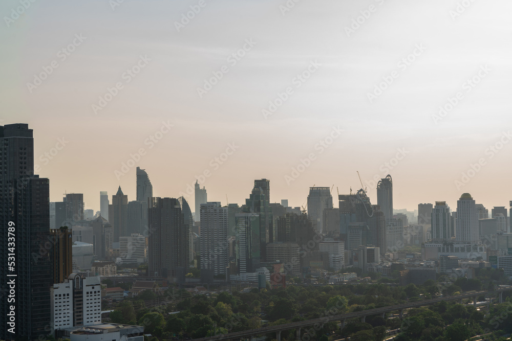 City skyline and skyscraper Bangkok Thailand. Beautiful view in Bangkok