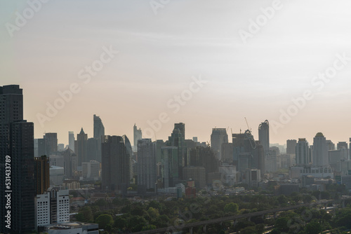 City skyline and skyscraper Bangkok Thailand. Beautiful view in Bangkok