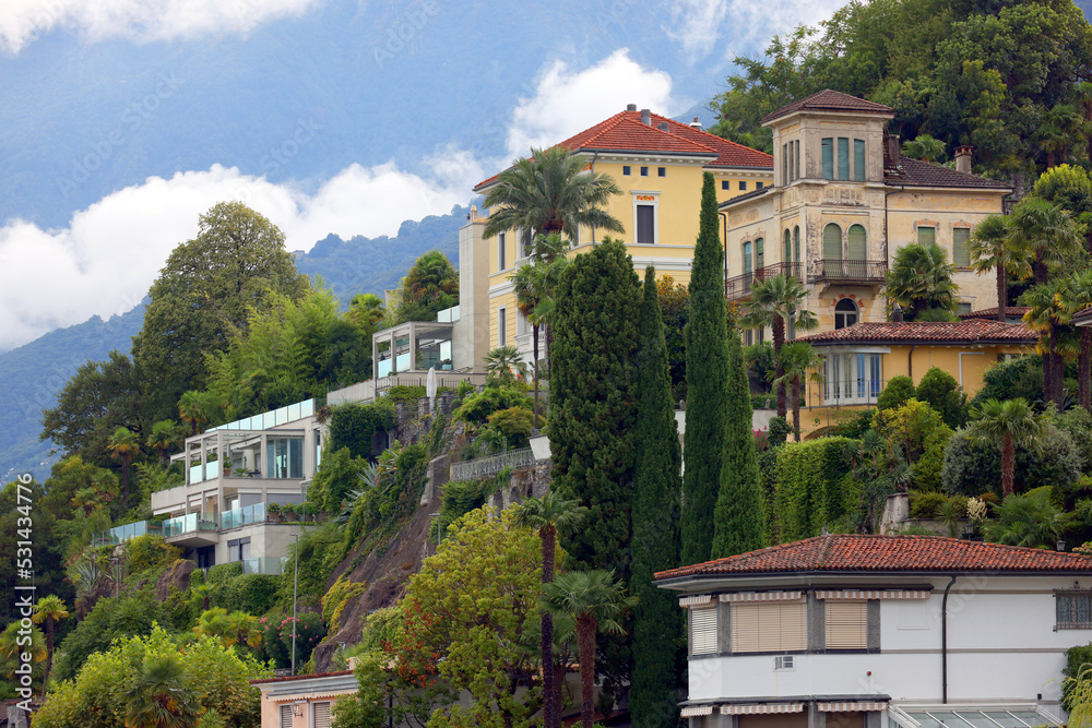Ascona resort near Locarno in the Ticino canton of Switzerland, Europe