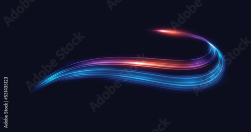 Modern abstract high-speed light trails effect. Futuristic dynamic motion technology. Motion pattern for banner or poster design background idea. Vector eps10.