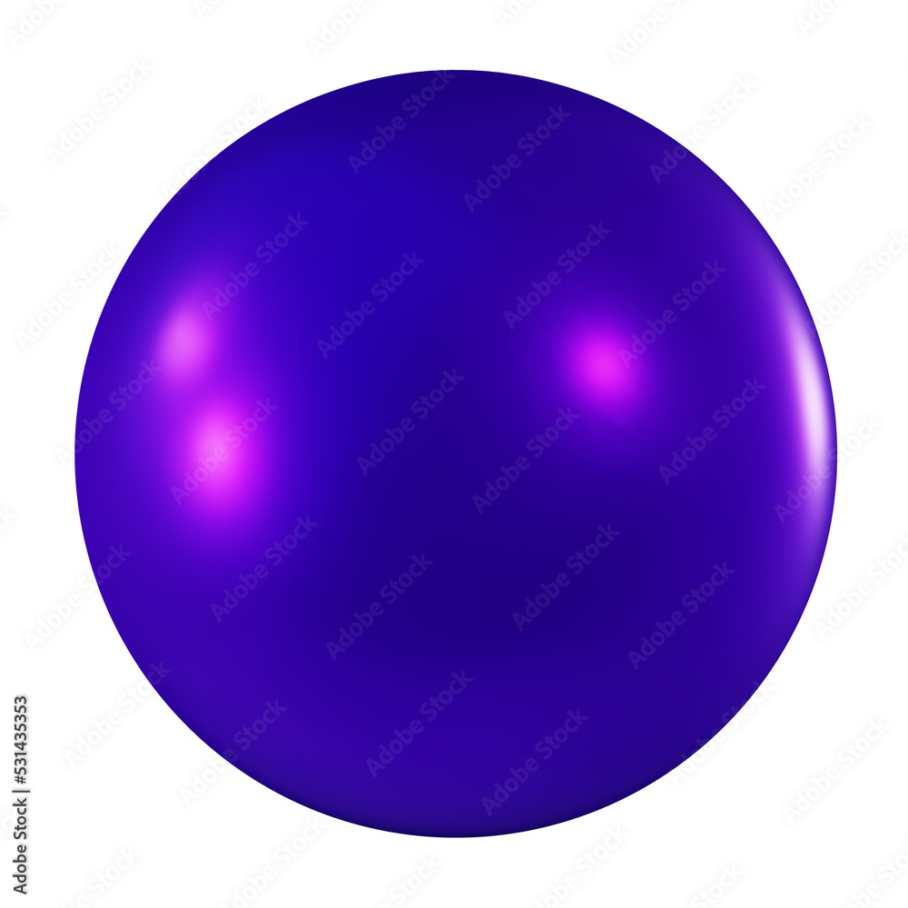 3d gradient matt purple circle sphere png element.