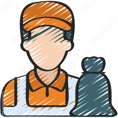 Garbage Collector Man Icon