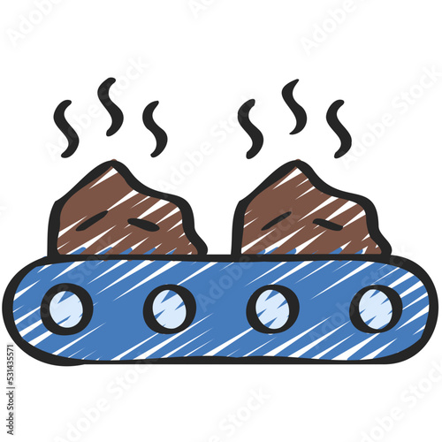 Trash Piles Conveyor Belt Icon