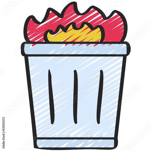 Flaming Bin Icon