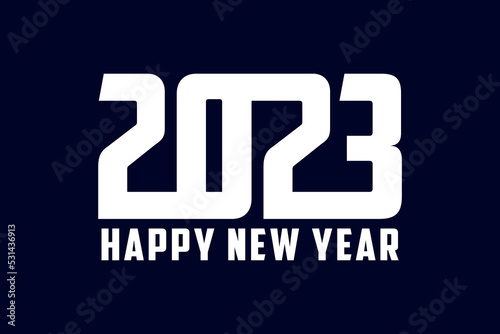 Happy New Year 2023 Stylish text design.2023 Number design 