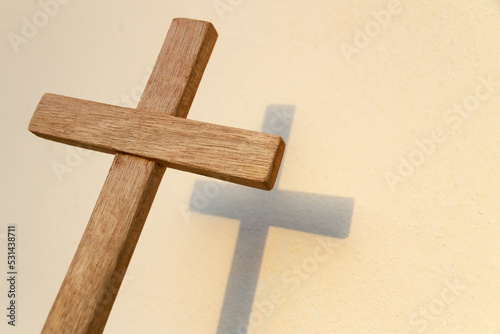 Cross  with blue sky background ,easter sign ,symbol concept