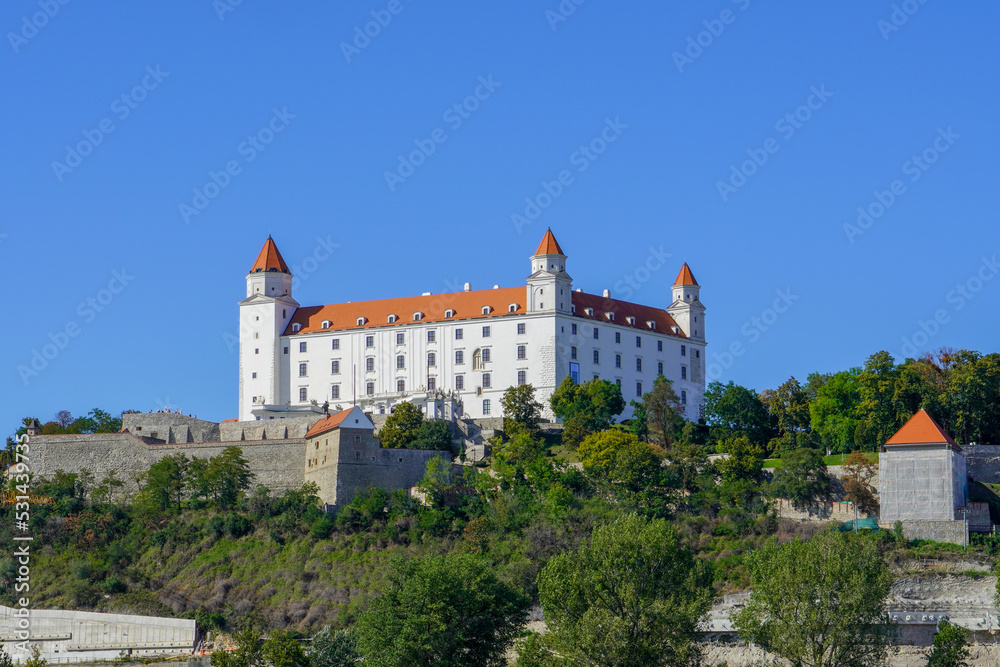Bratislava castle against a blue sky
