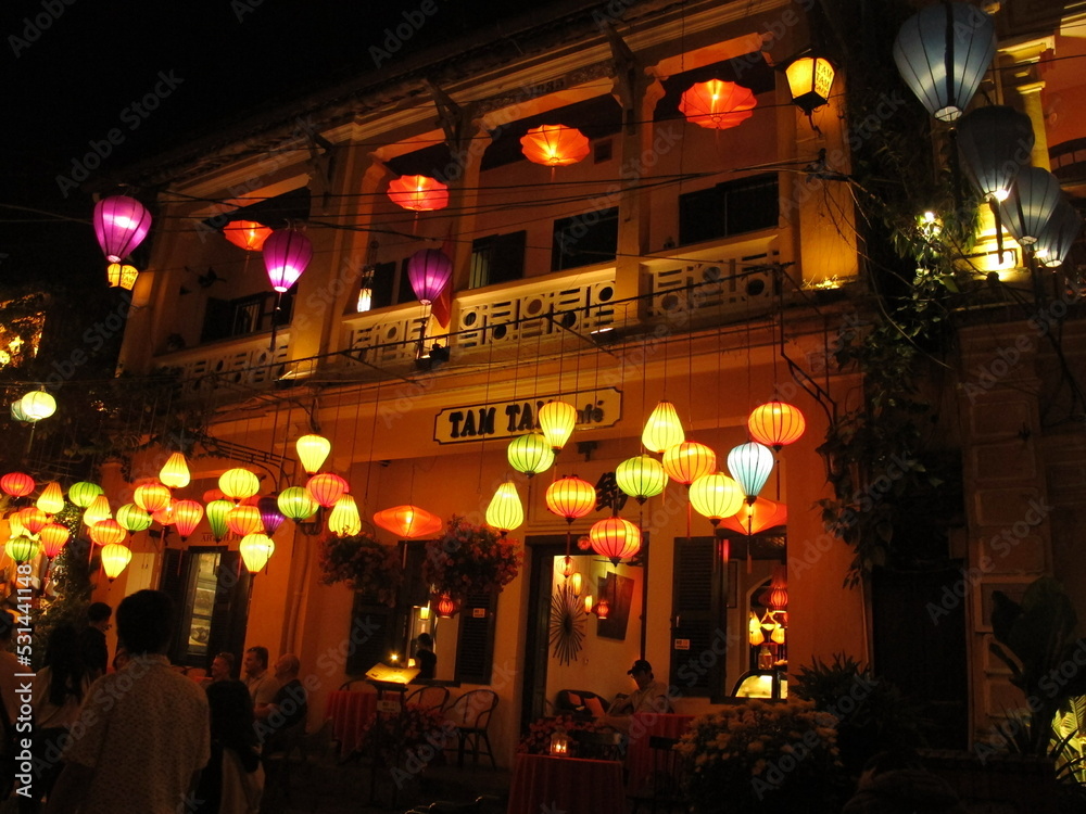 Brilliant lanterns with many colors in old town, Hoi An, Vietnam.