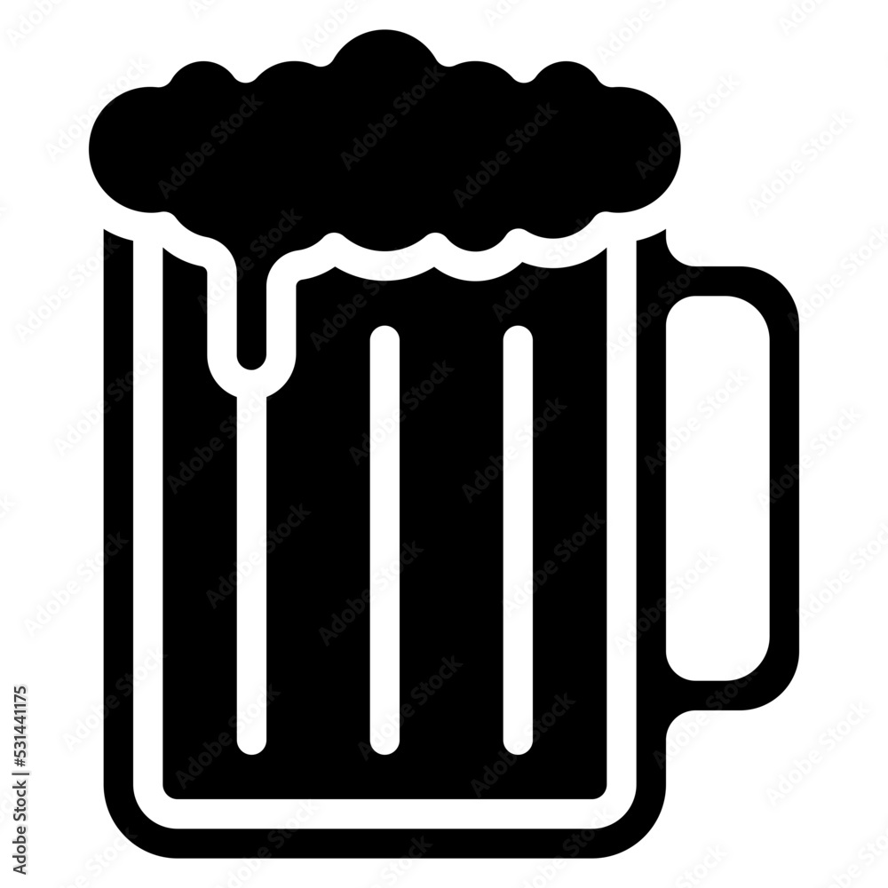 Beer Class Icon Beer Glass Icon Stock Vector | Adobe Stock