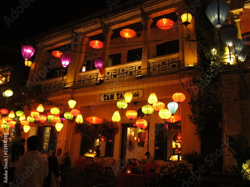 Brilliant lanterns with many colors in old town  Hoi An  Vietnam.