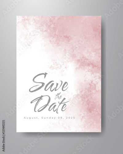 Save the date with watercolor background. Design for your invitation.