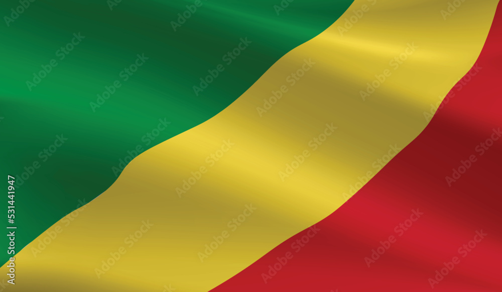 Republic of the Congo flag background.Waving Republic of the Congo flag vector Republic of the Congo flag background.Waving Republic of the Congo flag vector