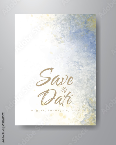 Save the date with watercolor background. Design for your invitation.