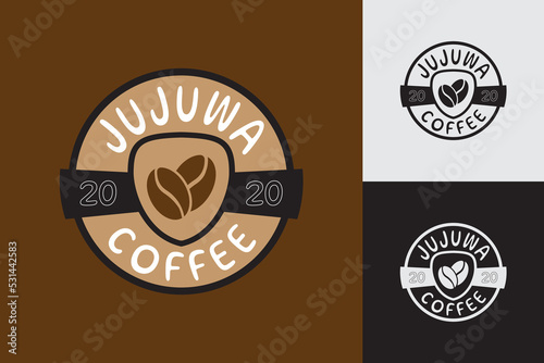 Jujuwa coffee beans logo cafe and coffee shop logo