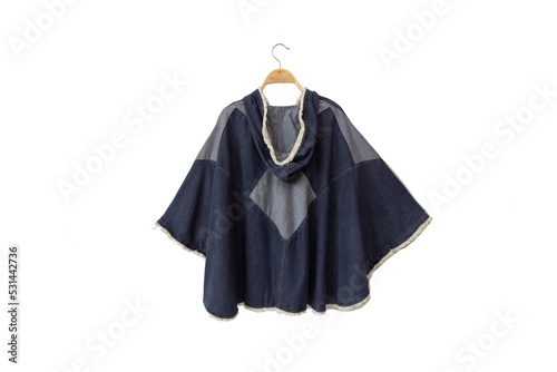 Woman blouse with Dry indigo blue on white background.