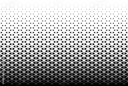 Geometric pattern of black triangles on a white background.Seamless in one direction.