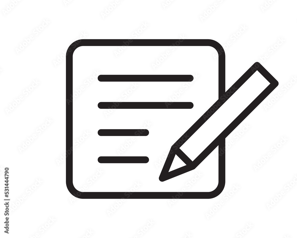 Note icon vector sign. Paper message or document page. Note icon vector sign. Paper message or document page.