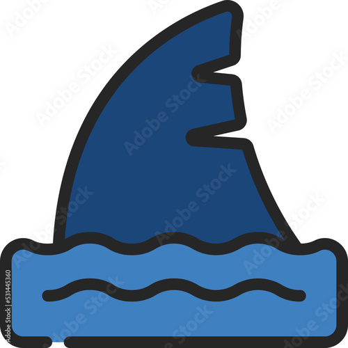 Shark Fin Ocean Icon
