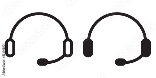 ofvs132 OutlineFilledVectorSign ofvs - headset vector icon . isolated transparent . customer service sign . headphones . black outline and filled version . AI 10 / EPS 10 . g11471