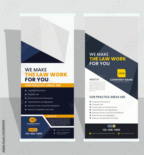 Roll up banner for the law firm,