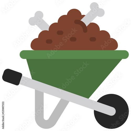Dirt Pile Wheelbarrow Icon