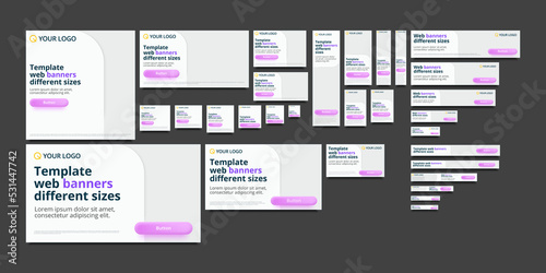 Big set of different web banner sizes.