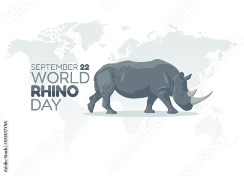 vector graphic of world rhino day good for world rhino day celebration. flat design. flyer design.flat illustration.