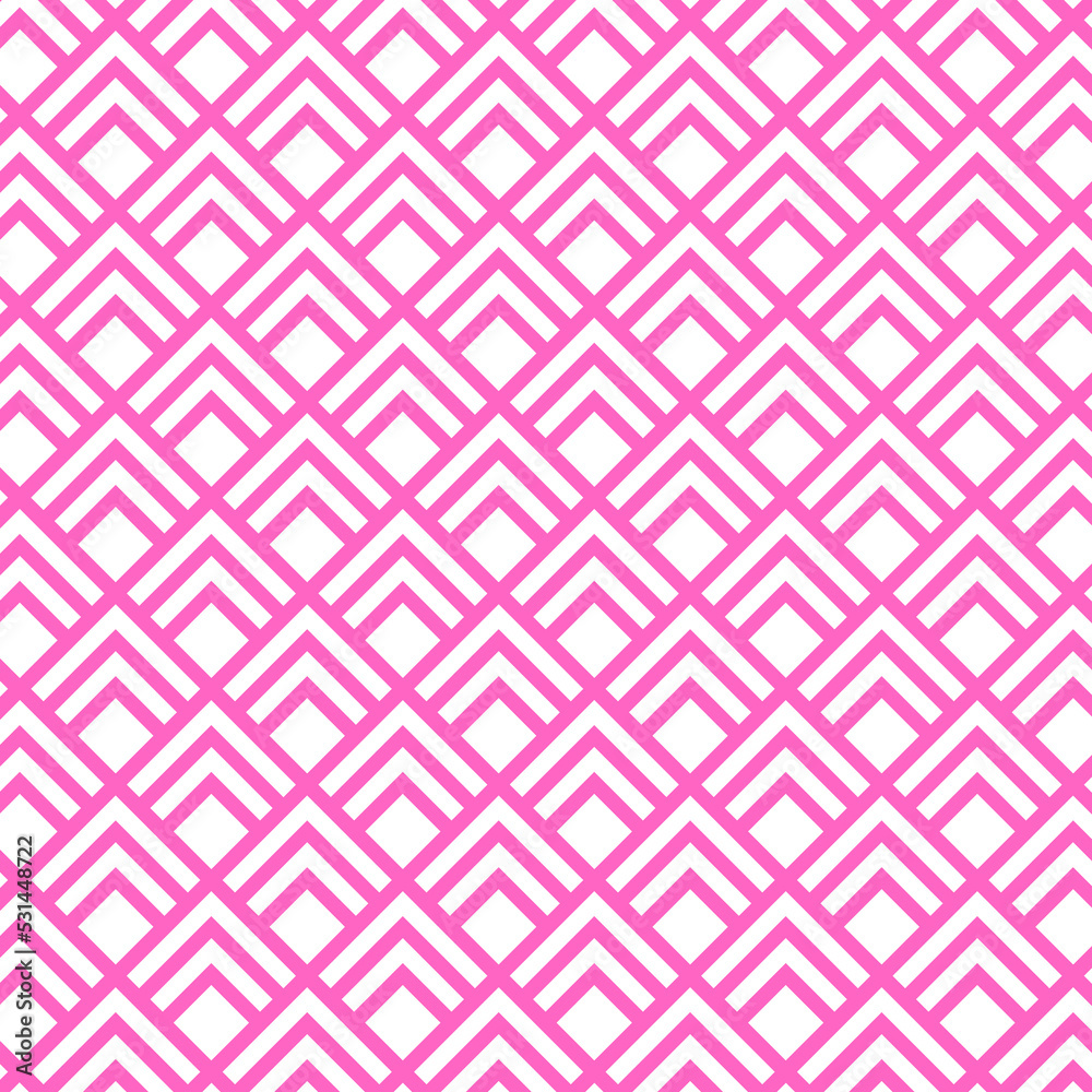 Pink White Diagonal Modern Minimal Square Pattern