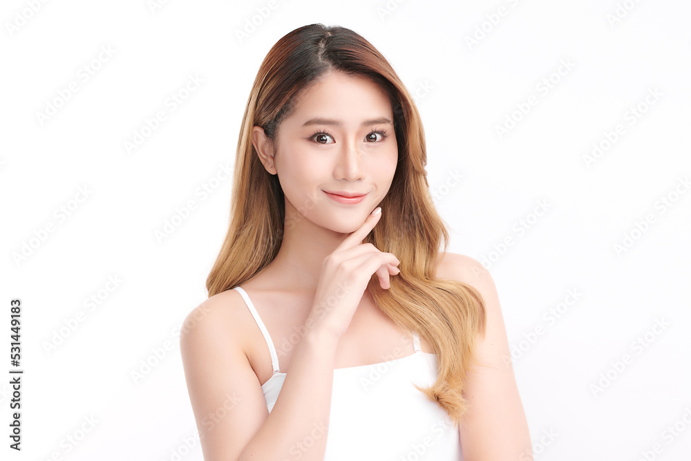 Beautiful young asian woman with clean fresh skin on white background, Face care, Facial treatment, Cosmetology, beauty and spa, Asian women portrait. Beautiful young asian woman with clean fresh skin on white background, Face care, Facial treatment, Cosmetology, beauty and spa, Asian women portrait.