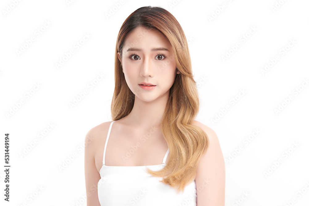Beautiful young asian woman with clean fresh skin on white background, Face care, Facial treatment, Cosmetology, beauty and spa, Asian women portrait. Beautiful young asian woman with clean fresh skin on white background, Face care, Facial treatment, Cosmetology, beauty and spa, Asian women portrait.