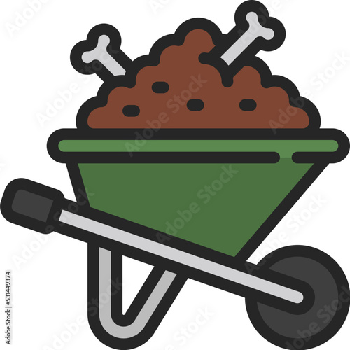 Dirt Pile Wheelbarrow Icon