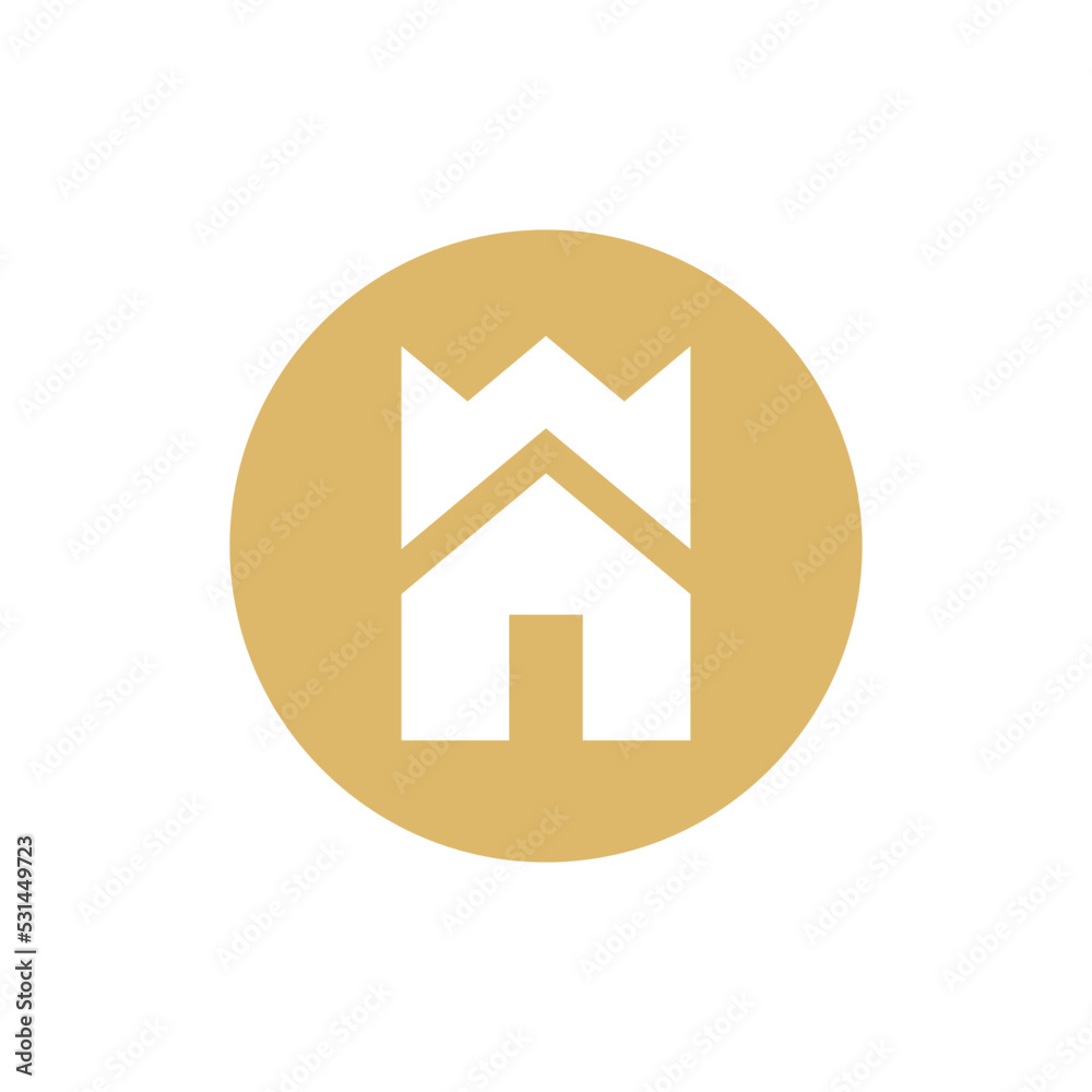 Crown home logo, crown house logo icon vector Crown home logo, crown house logo icon vector