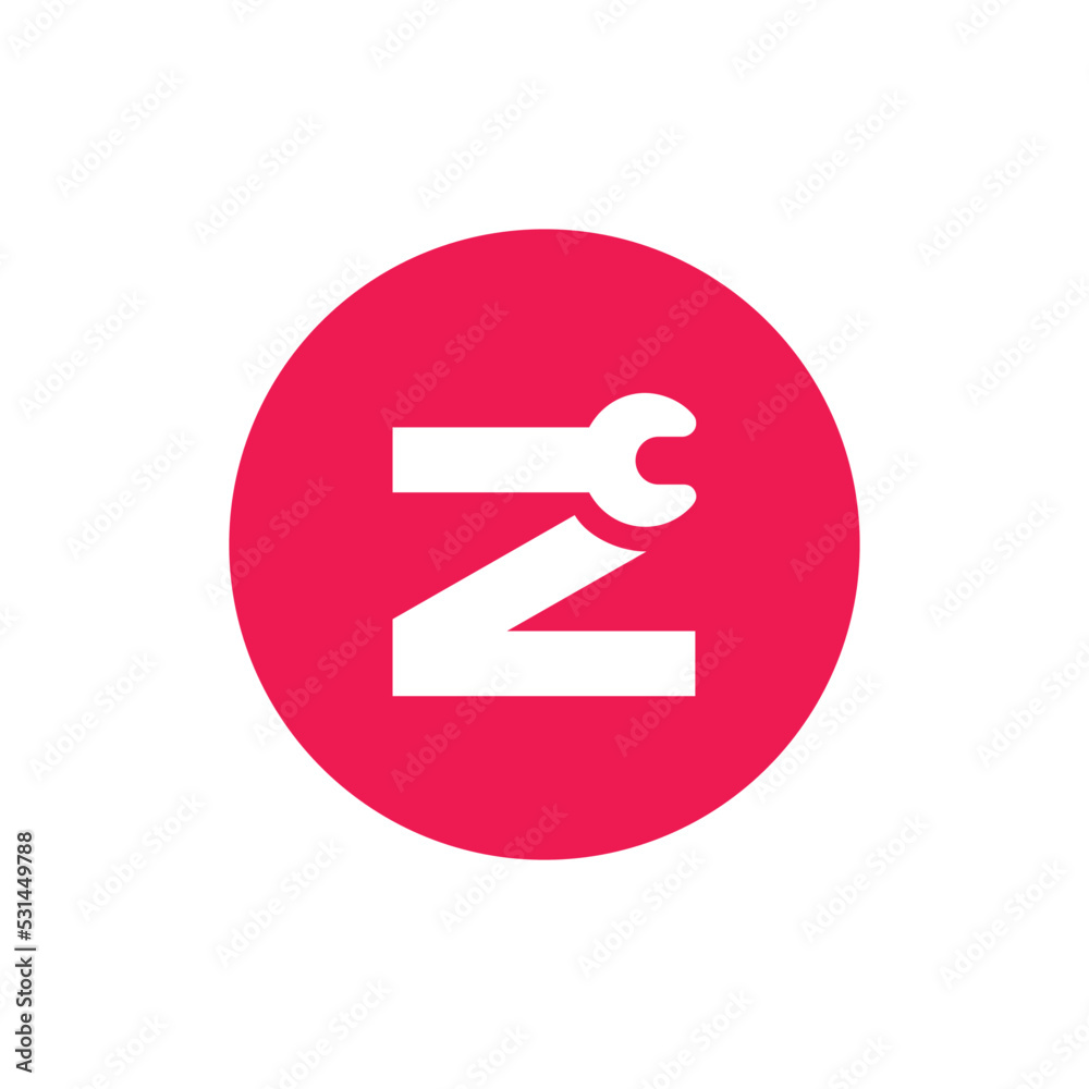 Letter Z wrench logo design vector Letter Z wrench logo design vector