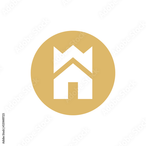 Crown home logo, crown house logo icon vector