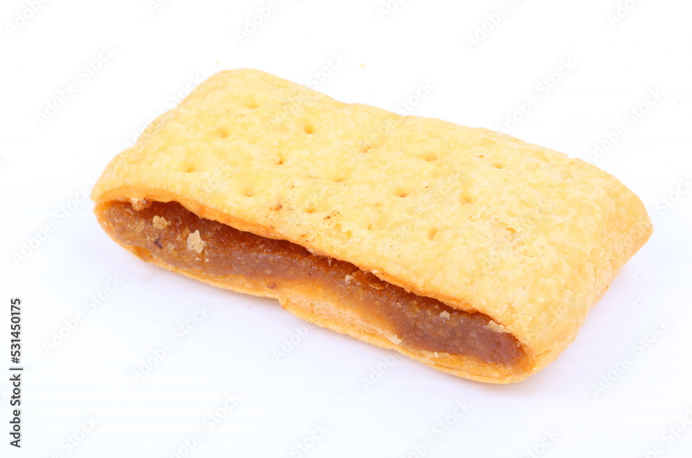 Butter cracker with pineapple jam isolated on the white background Butter cracker with pineapple jam isolated on the white background