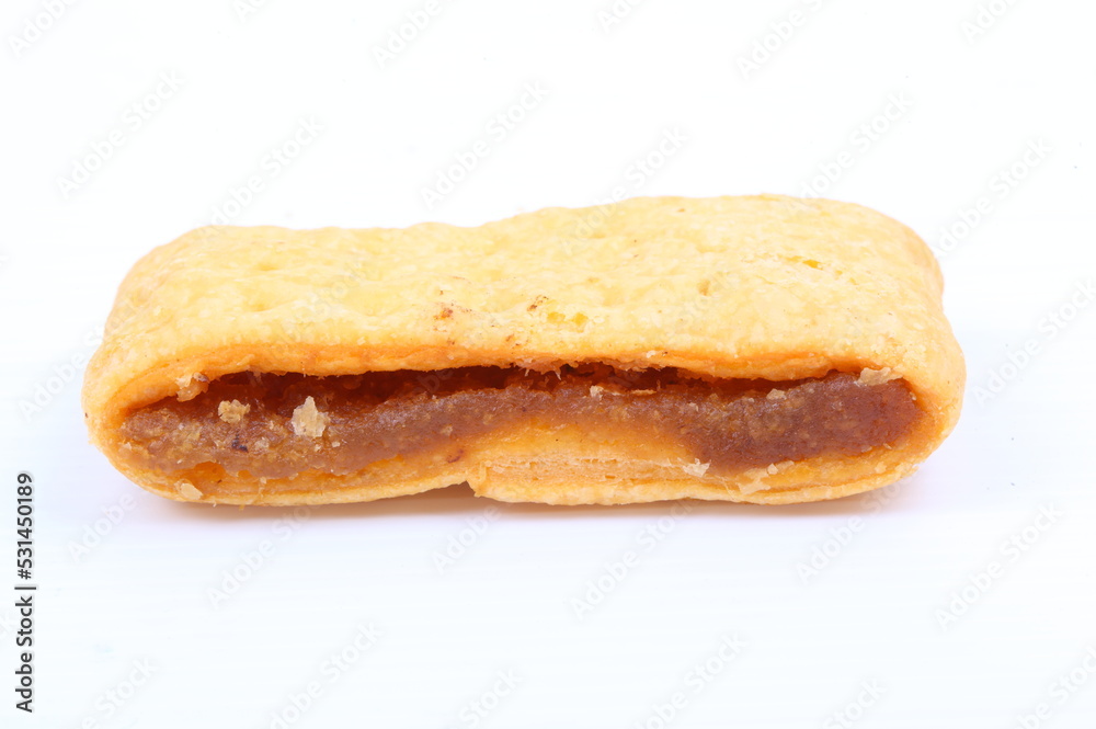 Butter cracker with pineapple jam isolated on the white background Butter cracker with pineapple jam isolated on the white background