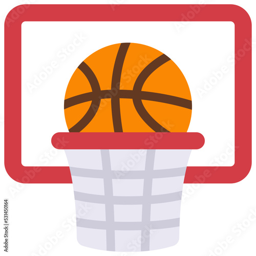 Basketball In Hoop Icon