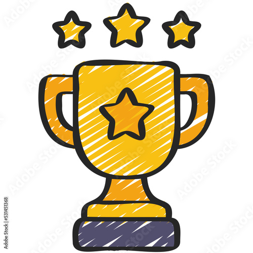 Trophy With Stars Icon