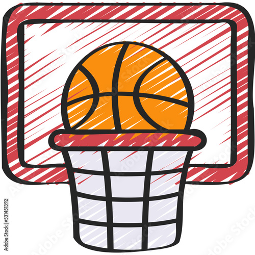 Basketball In Hoop Icon