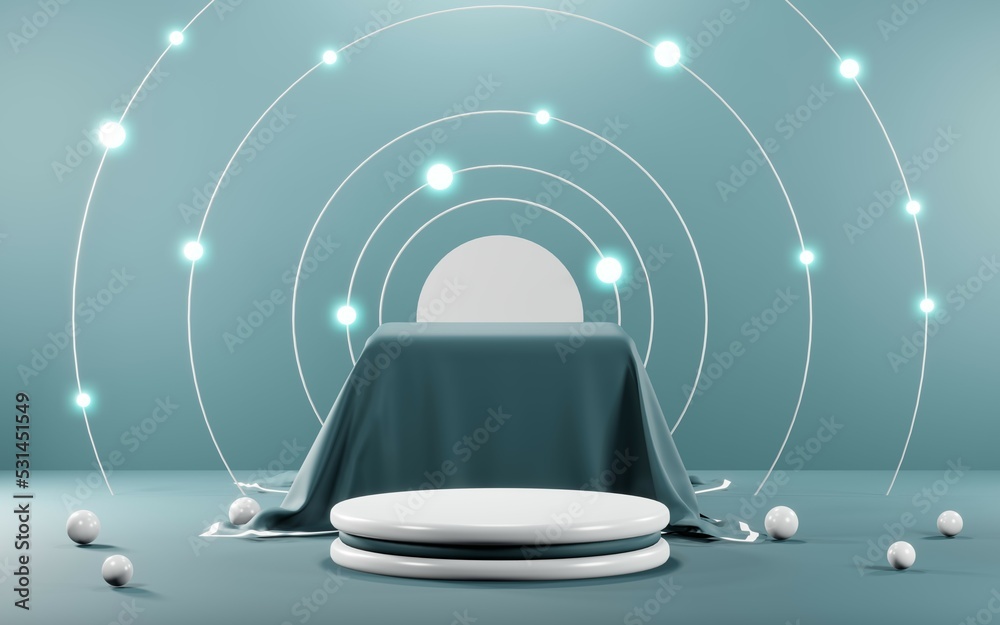 3D render of Podium background in blue tones for displaying cream products. cosmetics 3D render of Podium background in blue tones for displaying cream products. cosmetics