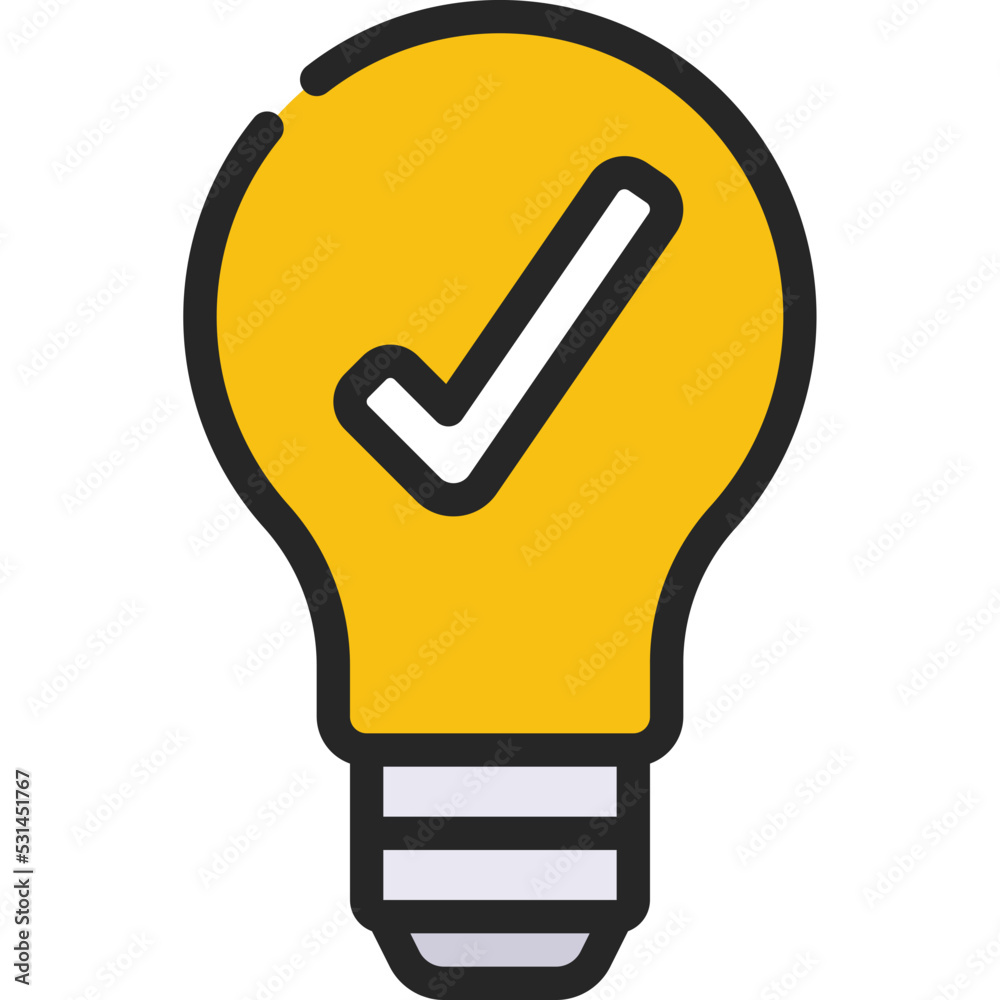 Lightbulb Tick Icon Lightbulb Tick Icon