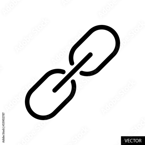 Link vector icon in line style design for website, app, UI, isolated on white background. Editable stroke. Vector illustration.