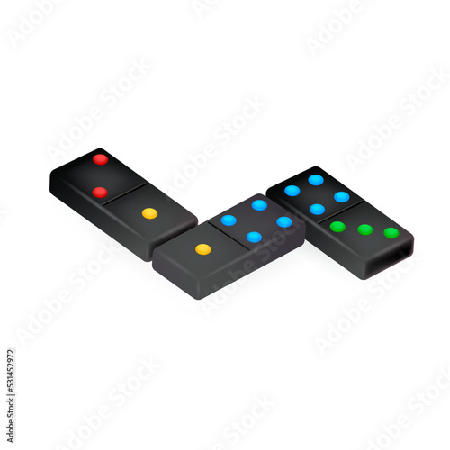 Vector illustration of dominoes game isolated on white background. Board game concept