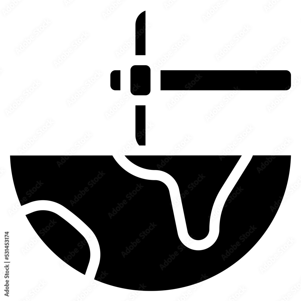 Pickaxe Earth Icon Pickaxe Earth Icon